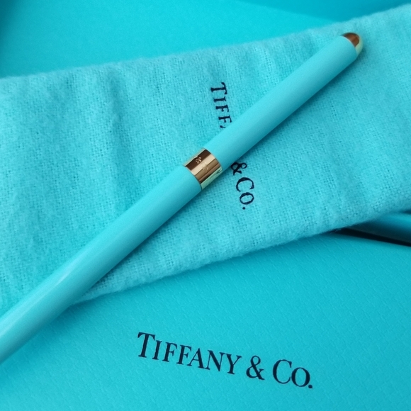 ❗Tiffany and Co Blue Glossy Enamel Pen with Gold Accents❗ - Picture 2 of 7